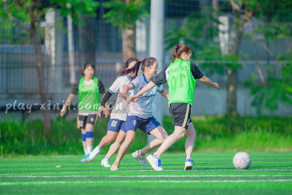 球场平面分区示意，标出越位线、罚球区与开球点位置